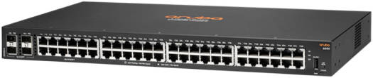 Aruba 6000 48G 4SFP Switch, 77.3 Mpps Throughput, 104 Gbps Switching Capcity, 48x ports 10/100/1000BASE-T ports, 4x 1G SFP ports, 1x USB-C Console Port, 1x USB Type-A Host Port, Black | R8N86A#ABB