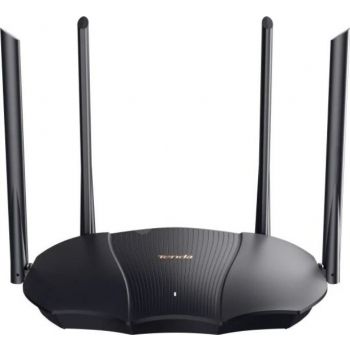 Tenda TX9 Pro AX3000 Dual-Band Gigabit Wi-Fi 6 Router, 4*6dBi External Antennas, AC 100-240V, 50-60Hz 0.6A, 10/100/1000Mbps WAN/LAN Port, Beamforming, MU-MIMO, Black | TX9 Pro