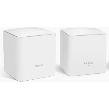 Tenda Nova MW5s Mesh WiFi System, Coverage Up to 2,500 Sq. Ft, Plug & Play, WiFi Extender, Gigabit Connection, White, Pack of 2 | Nova MW5s-2