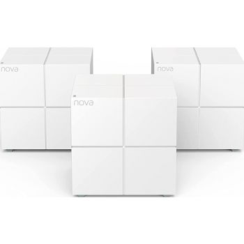 Tenda Nova MW6 WiFi Mesh AC1200 Gigabit Dual Band Router, 1200 Megabits Per Second, Covers Home up to 6,000 Sq Ft, 3W Antenna Gain, Auto-Turbo Backhaul, Work w/ Alexa, White, Pack of 3 | Nova MW6-3
