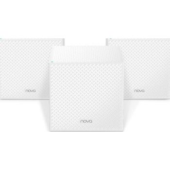 Tenda Nova AC2100 MW12 Whole Home Mesh Wi-Fi System Wireless Router, Tri-band, 3 Gigabit Ports, 6000sq² Wi-Fi Coverage, Easy Set Up, Work with Alexa, 300 Mbps, Wave 2 MU-MIMO, Pack of 3 | Nova MW12-3