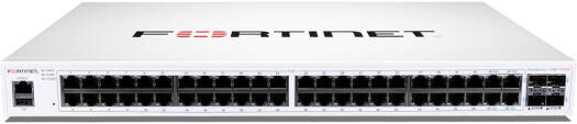 Fortinet FortiSwitch 48-Port Gigabit PoE+ Managed Switch with 4 10G SFP+ Uplinks, 740W PoE Budget & FortiGate Integration, White | FS-148F-FPOE