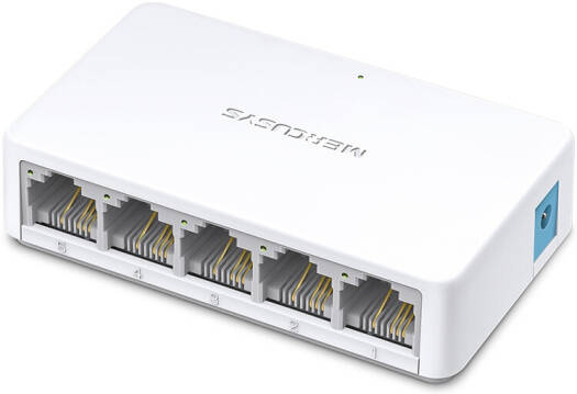 Mercusys MS105 5-Port Desktop Switch, 5x 10/100Mbps RJ45 Ports, 1Gbps Switching Capacity, Auto MDI/MDIX, Plug & Play, Fanless Design, Compact Desktop Switch | MS105