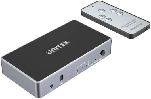 Unitek 4K HDMI Switch 3 In 1 Out, Up to 4K UHD Resolution, 3 HDMI Inputs & 1 HDMI Output, 12bit Color Depth And 3D Pass-Through, Dolby, TrueHD And DTS-HD, Space Grey | V1111A