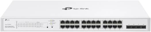 Tp-Link Festa 28-Port Gigabit Smart Switch with 24-Port PoE+, 4 SFP Slots, L2+/L3 Features, Free Cloud Management, Rackmount Design, White | FS328GP