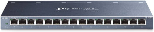 TP-Link TL-SG116 16-Port Gigabit Desktop Switch, 16 10/100/1000Mbps Auto-Negotiation RJ45 Ports, 802.1p Support and IGMP Snooping, Green Ethernet Technology, Plug And Play, Steel | TL-SG116