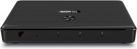 Mowsil 3 IN 1 Out HDMI Switch, SV Power Port, Ultra HD 4K 3D 1080P, Supports HDCP 2.0/1.4/1.2/1.0, Supports DTS, DSD, Dolby AC3 5.1, Up To 32.8ft Transmission Distance, Button Switch, Black | MOS131