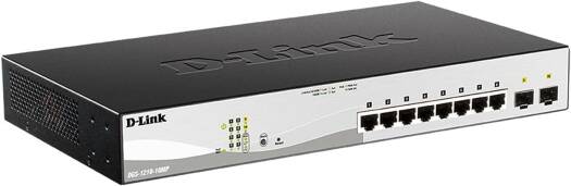 D-Link PoE+ Switch, 8 10 Port Smart Managed Layer 2+ Gigabit Ethernet with 2 Gigabit SFP Ports and 130W PoE Budget (DGS-1210-10MP)