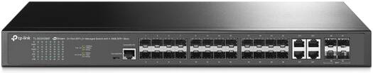 TP-Link JetStream 24-Port SFP L2+ Managed Switch with 4 10GE SFP+ Slots, 20x Gigabit SFP Ports, 4x Gigabit SFP/RJ45 Combo Ports, 4x 10G SFP+ Slots, 1x RJ45 Console Port, Black | SG3428XF