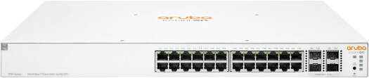 Aruba Instant On 1930 24-Port PoE+ Compliant Managed Network Switch with SFP+, 128 Gb/s Switching Capacity, 370W Power Budget, 95.23 Mpps Forwarding Rate, 800 MHz ARM Cortex-A9 CPU, White | JL684B