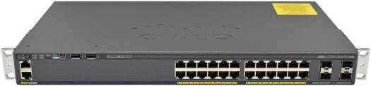 Cisco Catalyst WS-C2960X-24TS Managed Network Switch, 24 x 10/100/1000 Gig Ethernet Ports, 4 x 1G SFP LAN Base, 216Gbps Switching, ‎802.11ab Wireless, Rack-mountable1U, Black | WS-C2960X-24TS-L