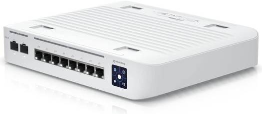 Ubiquiti 8-Port Managed Switch, 2.5Gb PoE + RJ45, 2x10G SFP+, 80 Gbps Switching, 120W Power, 9.52 Mpps Fwd Rate, 1.3" LCM Touch Display, 2 x 10Gb SFP+ Ports, White | USW-Enterprise-8-PoE