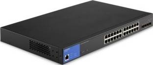Linksys 24-Port Managed Gigabit PoE + Switch - 3 Layer Supported - Modular - 410W PoE Budget | LGS328MPC