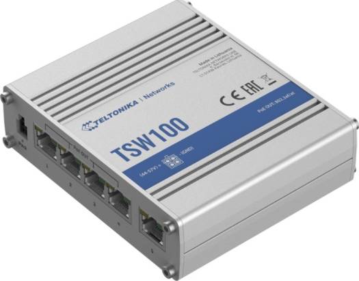 Teltonika Industrial Unmanaged Switch, 1000Mbps, PoE | TSW100