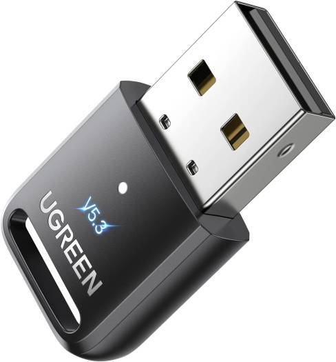 UGREEN USB Bluetooth Adapter for PC, 5.3 Bluetooth Dongle for Laptop,Mouse, Keyboard, Printers, Headsets, Speakers, Windows 8.1/10/11 | 90225