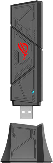 ASUS ROG USB-BE92 BE6500 Tri-Band Wi-Fi 7 USB Adapter, 2882Mbps 6GHz, 2882Mbps 5GHz, 688Mbps 2.4GHz, MLO, 4K-QAM, OFDMA, MU-MIMO, USB-A & USB-C, Plug & Play, WPA3, Win 10/11 | USB-BE92