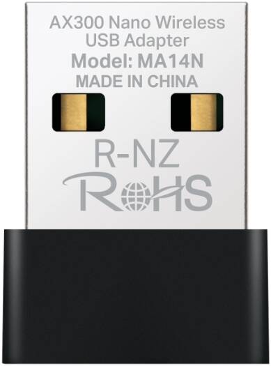 Mercusys MA14N AX300 Nano Wi-Fi 6 USB Adapter, 287Mbps 2.4GHz, 1024-QAM, MU-MIMO, Internal Antenna, USB 2.0, Pre-Loaded Driver, Nano Design, Win 11/10/7, Linux Compatible | MA14N