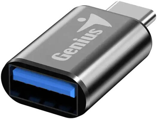 Genius ACC-C2A USB Type-C to Type-A Adaptor, Connects USB Type-C to Type-A Devices, Lightweight And Portable, USB 3.0 Compatible, Dark Grey | ACC-C2A