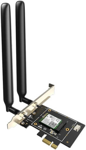 Tenda E33 AX5400 Tri-band Wi-Fi 6E PCIe Adapter, 5400 Mbps, Bluetooth 5.2, 2x Antennas, 1024 QAM, WPA3, Win 10/11 | E33 AX5400