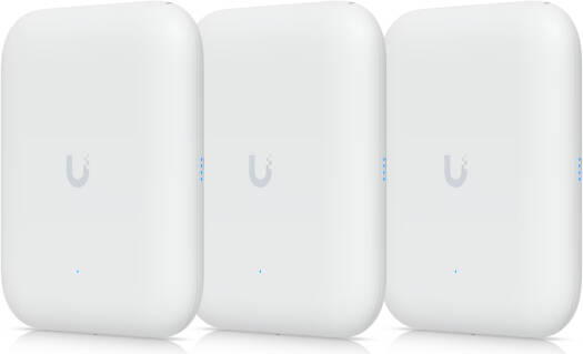 Ubiquiti U7 Pro Outdoor Access Point, Wi-Fi 7 Standard, 6 Spatial Streams, 465 m2 Coverage Area, Up to 5.8 Gbps (6 GHz) Max Date Rate, Wireless Meshing, 21W Power, 3 Pack, White | U7-PRO-OUTDOOR-3
