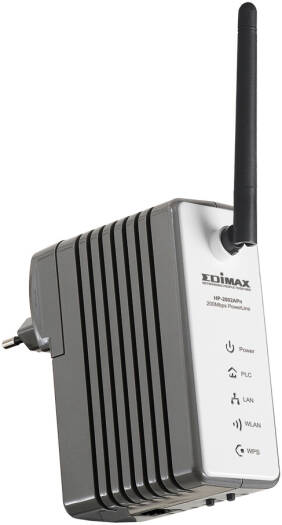 Edimax HP-2002APN Wireless Access Point, 200Mbps PowerLine, 150Mbps Wireless Access Point, 128-Bit AES Link Encryption, 14 Languages EZmax Setup Wizard, Gray | HP-2002APN
