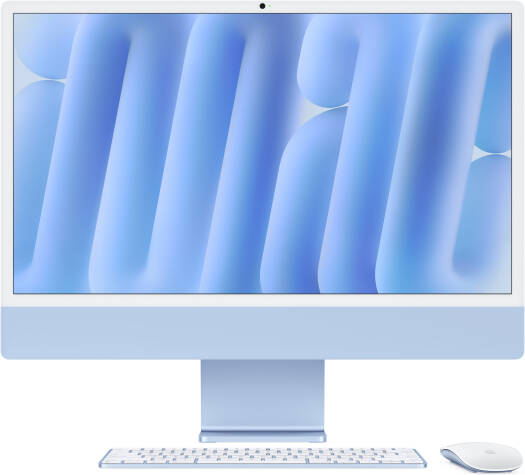Apple iMac (2024) AIO Desktop Computer, 24" 4.5K Retina Standard Display, Apple M4 Chip with 8-Core CPU, 8-Core GPU, 16-Core Neural Engine, 16GB RAM, 512GB SSD, English Keyboard, Blue | Z1E5000JS