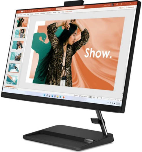 Lenovo IdeaCentre AIO 3 24IAP7 Desktop, 24" FHD IPS Display, Intel Core i7-1260P, 8GB RAM, 512GB SSD, MX550 2GB GDDR6 Graphics, Wireless ENG- ARB KB + Mouse, No OS, Black | F0GH00H0AX