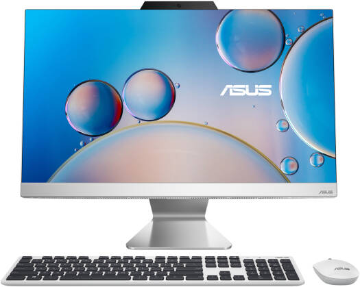 ASUS A3402 All in One Desktop Computer, 23.8" FHD Wide View Display, Intel Core i5-1235U, 16GB RAM, 512GB SSD, Intel UHD Graphics, ENG-ARB k/b & Mouse, No OS, White | A3402WBAT-WA159M