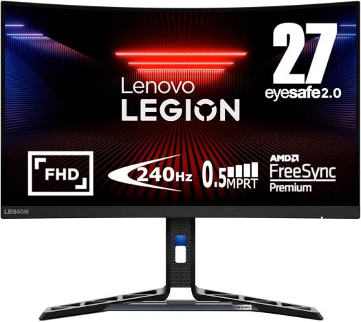 Lenovo Legion R27fc-30 Gaming Curved Monitor, 27" FHD VA Display, Up to 280Hz Refresh Rate, 0.5ms (MPRT) Response Time, 1500R Curvature, FreeSync, Adaptive Sync & G-Sync Compatible, Black | 67B6GAC1AE