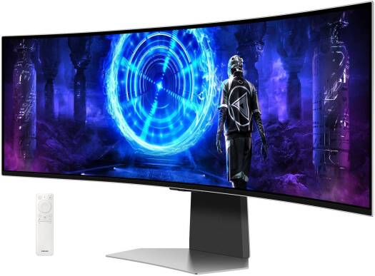 SAMSUNG Odyssey G95SD G9 Gaming Curved Smart Monitor, 49" OLED Display, DQHD Resolution, 240Hz Refresh Rate, 0.03 (GtG) Response Time, FreeSync Premium Pro & G-Sync, Silver | LS49DG952SMXUE