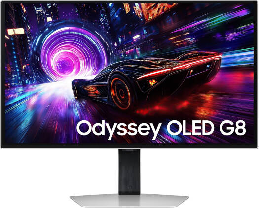 SAMSUNG Odyssey G8 Gaming Monitor, 27" 4K UHD OLED Display, 240Hz Refresh Rate, 0.03ms (GTG) Response Time, FreeSync Premium Pro, Super Arena Gaming UX, Silver | LS27FG810SMXUE