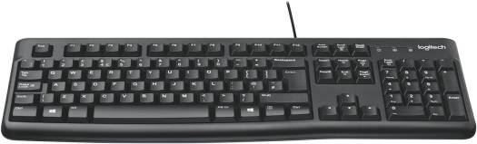 Logitech K120 Wired BUSiness Keyboard For Windows Or Linux, USb Plug-And-Play, Full-Size, Spill Resistant, Curved Space Bar, Pc / Laptop, English/Arabic Layout - Black
