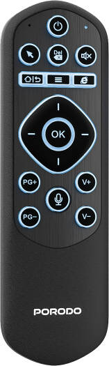 Porodo Miko Mini Keyboard, Wireless Air Mouse Remote with 6 Axis Gyro Sensor, Bluetooth 5.2 and 2.4GHz Keyboard, Rechargeable USB C for Android Windows Mac Linux, Black | PDAMX6BK