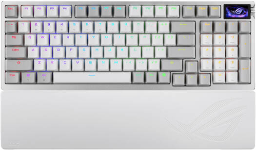 ASUS ROG Azoth 96 HE Gaming Keyboard, ROG HFX V2 Magnetic Switch, Tri-Mode Connectivity, ROG Hall Effect Technology, Up to 3.5mm Actuation Point, English-Arabic Layout, White | 90MP040H-BKCA10