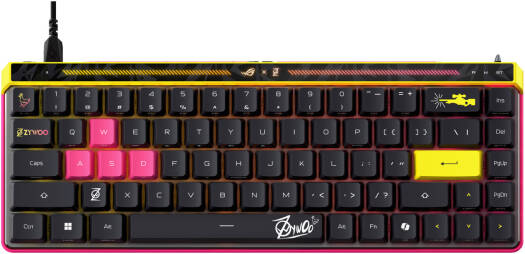 ASUS ROG Falchion Ace HFX ZywOo Edition Wired Gaming Keyboard, ROG HFX Magnetic Switch Switch, Anti-Ghosting N-Key Rollover, AURA Sync, Type-C USB Cable, English Layout, Black | 90MP04KE-BKUA20