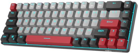 MageGee MK-Box Mini Portable Mechanical Gaming Keyboard, 65% Layout, Red Switch, LED Backlit, Detachable Type-C, Ergonomic Design, English-Arabic Layout, Full Keys Anti-Ghosting, Gray Black | MK-Box