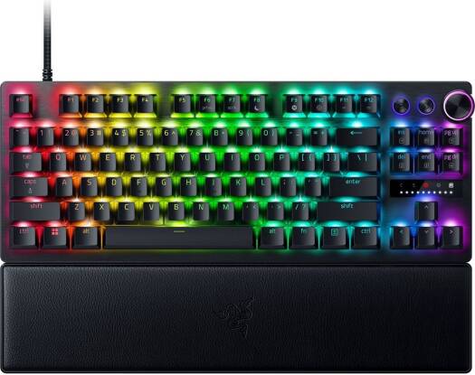 Razer Huntsman V3 Pro TKL Mechanical Gaming Keyboard, Analog Optical Switch Gen-2, Doubleshot PBT Keycaps, N-key Rollover w/ Anti-ghosting, Detachable Type C, ENG-US Layout, Black | RZ03-04980100-R3M1