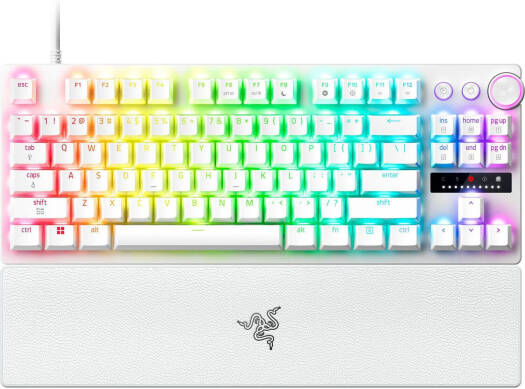 Razer Huntsman V3 Pro Tenkeyless 8khz Mechanical Gaming Keyboard, Razer Analog Optical Switches Gen-2, Doubleshot PBT Keycaps, 40 G Actuation Force, English Layout, White | RZ03-05521000-R3M1