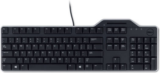 Dell KB813 Wired Smartcard Keyboard, 104 Keys, Low Profile Keys, Plunger Keys Type, Spill-Resistant, Integrated Smartcard Reader, USB-A Interface, QWERTY Layout, Black | KB813