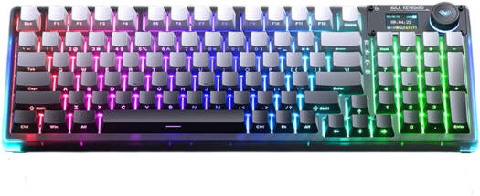 AULA F98 Pro V3 Wireless Gaming Keyboard, 96% Layout, 98-Key, Tri-Mode BT/2.4G/USB-C, Seiya Switch, Hot-Swappable Switches, TFT Screen, Gasket Mount, Knob Control, Gradient Gray | F98Prov3