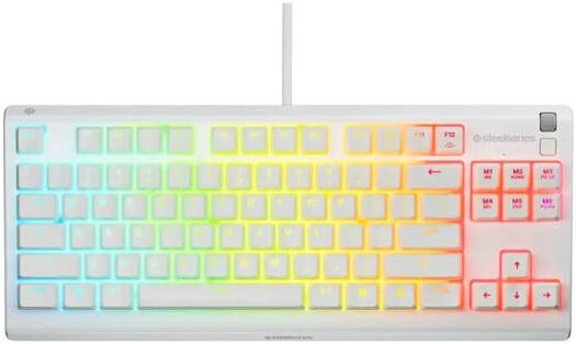 SteelSeries Apex Pro TKL Gen 3 Gaming Keyboard, OmniPoint 3.0 Adjustable HyperMagnetic Switches, OLED Smart Display, Double Shot PBT Keycaps, US English Layout, Wired Connectivity, White | 64898