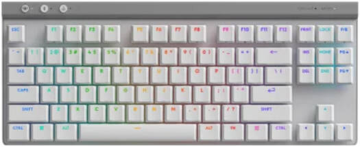 Logitech G G515 Gaming Mechanical Keyboard, Lightspeed, Tkl, RGB Backlit, Wireless, USB, Bluetooth, 2.4 Ghz, Qwerty, US, Key Switch Gl Tactile, White | 920-012539