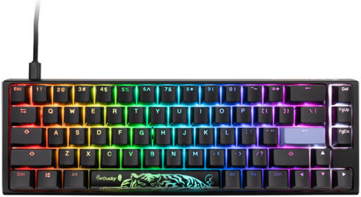 Ducky One 3 65% Mechanical Keyboard, Cherry RGB Red Switch, Double Shot PBT, Hot-Swappable, Detachable USB-C, English Layout, Black | DKON2167ST-RUSPDCLAWSC1
