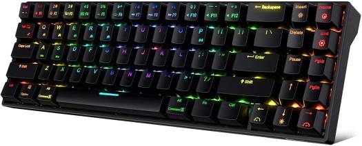 RK Royal Kludge RK71 Bluetooth RGB Mechanical Gaming Keyboard, With 71 Keys, Rechargeable Battery, Brown Switch, For Windows/Mac, Black | RK71