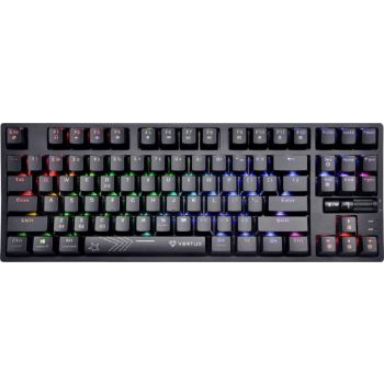 Vertux VertuPro-80 Hyper Speed Tenkeyless Mechanical Keyboard, Bluetooth v5.0, RGB 19 Modes Backlight, 125Hz Frequency, 12 Hours Working Time, 180cm Cable Length, Black | VertuPro-80