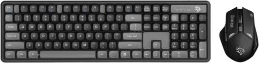 Porodo Gaming Design Wireless Keyboard Mouse Set 2.4GHz 1600 DPI, Universal USB Nano Receiver, Ergonomically Designed Keycaps, 104 Tactile Keys, Windows & Mac OS Compatibility (Grey/B)