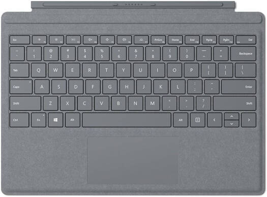 Microsoft Surface Pro Signature Type Cover, Full Mechanical Keyset, Thin Light Profile, English Keyboard, Sensors Accelerometer, Constructed with Alcantara, Platinum | FFQ-00001