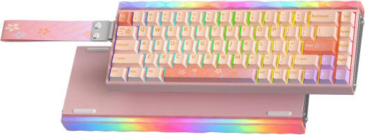 AULA Hero 68 HE Ultra Wired Gaming Keyboard, 65% Layout, 68 Keys, Hall Effect Magnetic Switch, CNC Aluminum Frame, 8KHz Polling Rate, Adjustable Actuation, Pink | HERO-68-HE-Ultra
