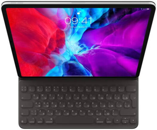 Apple Smart Keyboard Folio for 12.9" iPad Pro 6 Gen, Adjustable Viewing Angles, No Charging or Pairing Required, Front and Back Protection, English-Russian Layout, Black | MXNL2RS/A