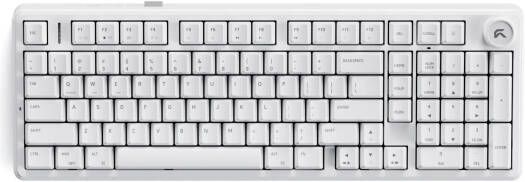 Cybeart Akula 99 Mechanical Gaming Keyboard, 99% Layout, Pre-Lubed Switches, Hot-Swappable, RGB Backlit, Full-Size Wired USB-C Keyboard with Media Knob, White | KB-AKULA99TRI-CYB02